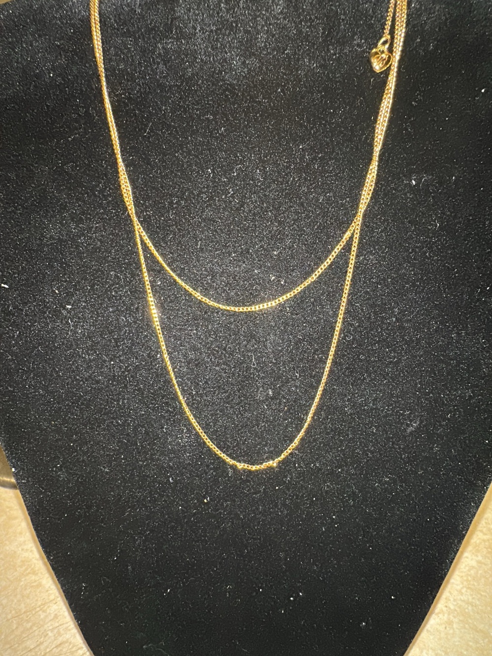 Brighton Gold Double-Layer dainty Women's Necklace - Elegant Layered Chain - Picture 7 of 11